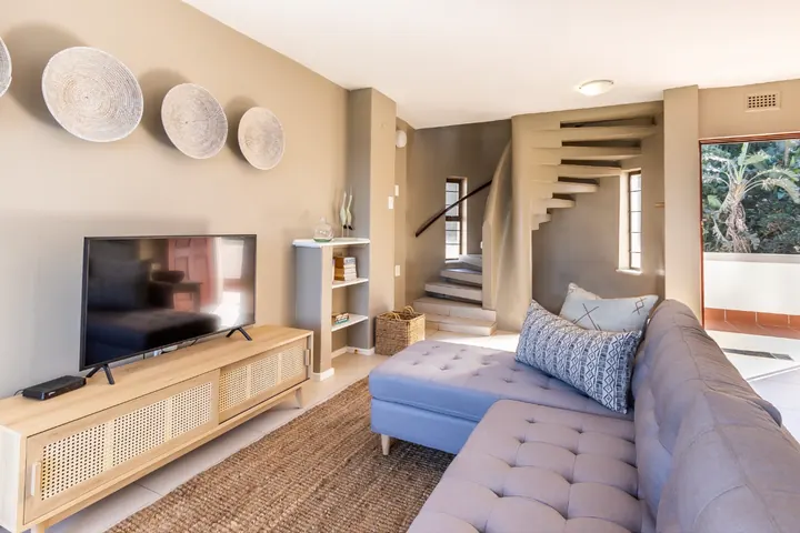 Lounge with spiral staircase to the upper levels
